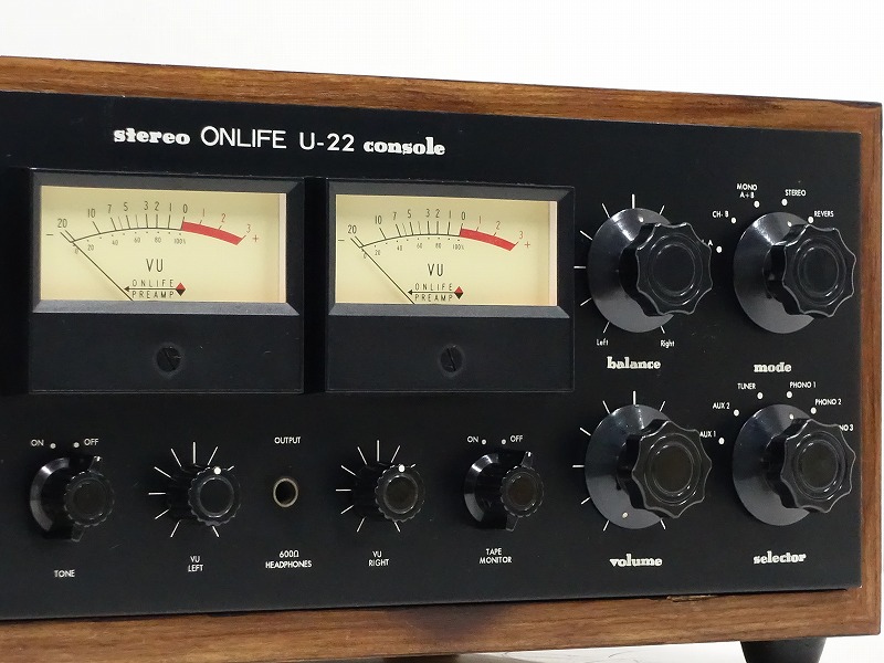 ONLIFE Research U-22 真空管 □□ONLIFE Research U-22 真空管 プリアンプ ウッドケース付